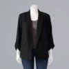 Plus Size Simply Vera Vera Wang Ruched Sleeve Blazer -Simply Vera Vera Wang Shop 4277457 Vera Black