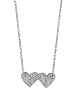 Simply Vera Vera Wang Sterling Silver 1/5 Carat T.W. Diamond Hearts Pendant Necklace Necklace