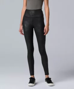 Women's Simply Vera Vera Wang High Rise Faux Leather Shaping Leggings