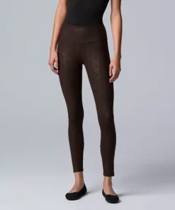 Women's Simply Vera Vera Wang High Rise Faux Leather Shaping Leggings 18 Women's Simply Vera Vera Wang High Rise Faux Leather Shaping Leggings -Simply Vera Vera Wang Shop 4473241 Brown Snake
