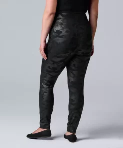 Plus Size Simply Vera Vera Wang High Rise Faux Leather Leggings -Simply Vera Vera Wang Shop 4473242 ALT