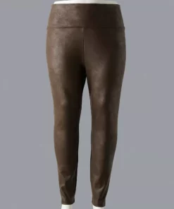 Plus Size Simply Vera Vera Wang High Rise Faux Leather Leggings -Simply Vera Vera Wang Shop 4473242 Naveena Brown