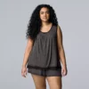 Plus Size Simply Vera Vera Wang Basic Luxury Pajama Tank & Pajama Boxers Set