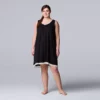 Plus Size Simply Vera Vera Wang Basic Luxury Chemise -Simply Vera Vera Wang Shop 4780281 Black