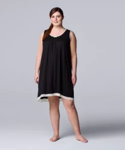 Plus Size Simply Vera Vera Wang Basic Luxury Chemise