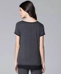 Women's Simply Vera Vera Wang Basic Luxury Pajama Sleep Top -Simply Vera Vera Wang Shop 4780285 ALT