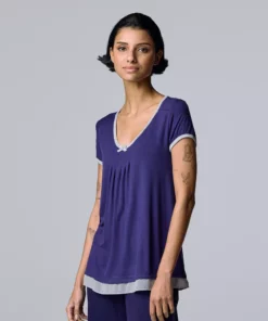 Women's Simply Vera Vera Wang Basic Luxury Pajama Sleep Top