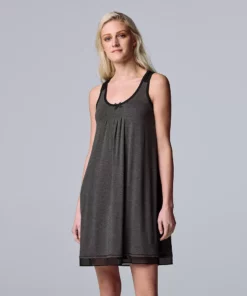 Women's Simply Vera Vera Wang Basic Luxury Chemise 8 Women's Simply Vera Vera Wang Basic Luxury Chemise -Simply Vera Vera Wang Shop 4780286 Heather Coal