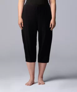 Plus Size Simply Vera Vera Wang Basic Luxury Pajama Capri Pants