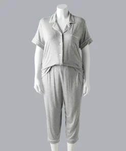 Plus Size Simply Vera Vera Wang Basic Luxury Pajama Shirt & Pajama Capris Set -Simply Vera Vera Wang Shop 4797278 ALT2