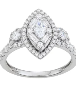 Simply Vera Vera Wang 14k White Gold 1 Carat T.W. Diamond Marquise Tiered Engagement Ring