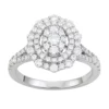 Simply Vera Vera Wang 14k White Gold 1 Carat T.W. Diamond Tiered Oval Engagement Ring -Simply Vera Vera Wang Shop 4808837