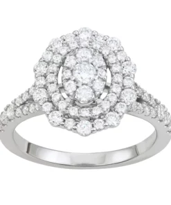Simply Vera Vera Wang 14k White Gold 1 Carat T.W. Diamond Tiered Oval Engagement Ring