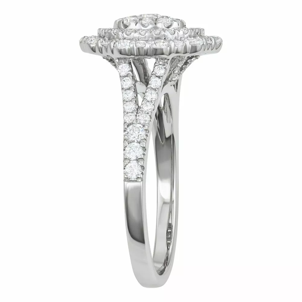 Simply Vera Vera Wang 14k White Gold 1 Carat T.W. Diamond Tiered Oval Engagement Ring 4 Simply Vera Vera Wang 14k White Gold 1 Carat T.W. Diamond Tiered Oval Engagement Ring - Image 2