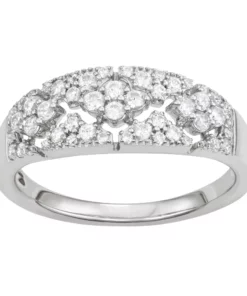 Simply Vera Vera Wang Sterling Silver 1/2 Carat T.W. Diamond Openwork Ring