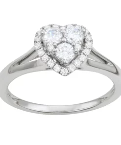 Simply Vera Vera Wang Sterling Silver 1/2 Carat T.W. Diamond Heart Ring
