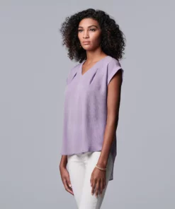 Women's Simply Vera Vera Wang V-Neck Top -Simply Vera Vera Wang Shop 4826767 Megan Purple