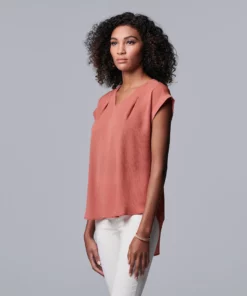 Women's Simply Vera Vera Wang V-Neck Top -Simply Vera Vera Wang Shop 4826767 Shabby Rose