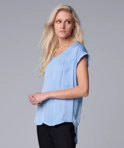 Women's Simply Vera Vera Wang V-Neck Top -Simply Vera Vera Wang Shop 4826767 Vera Sky Blue