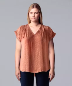 Plus Size Simply Vera Vera Wang Dolman Popover Top -Simply Vera Vera Wang Shop 4852066 Aspire Mauve