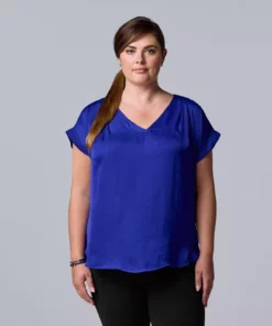 Plus Size Simply Vera Vera Wang Dolman Popover Top -Simply Vera Vera Wang Shop 4852066 Electric Gulf