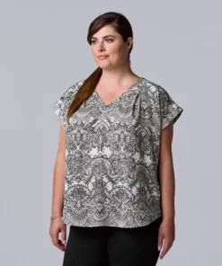 Plus Size Simply Vera Vera Wang Dolman Popover Top -Simply Vera Vera Wang Shop 4852066 Floral Lace