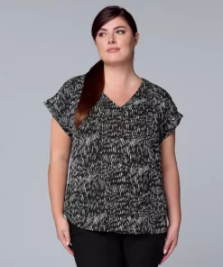Plus Size Simply Vera Vera Wang Dolman Popover Top -Simply Vera Vera Wang Shop 4852066 Graphic Abstract