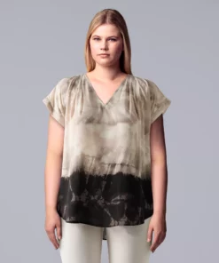 Plus Size Simply Vera Vera Wang Dolman Popover Top -Simply Vera Vera Wang Shop 4852066 Summer Dip Dye