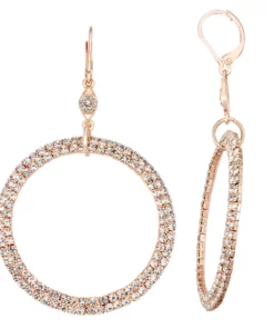 Simply Vera Vera Wang Gold-Tone Pave Hoop Drop Earrings