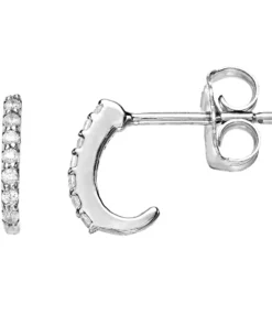 Simply Vera Vera Wang Sterling Silver 1/10 Carat T.W. Diamond J-Hoop Earrings