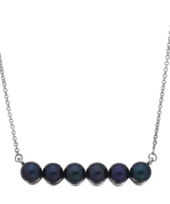 Simply Vera Vera Wang Sterling Silver Black Freshwater Cultured Pearl Bar Necklace