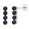 Simply Vera Vera Wang Sterling Silver Dyed Black Freshwater Cultured Pearl Stud Earrings