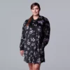 Plus Size Simply Vera Vera Wang Velour Long Sleeve Hooded Sleepshirt -Simply Vera Vera Wang Shop 5005151 Black Floral