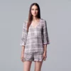 Women's Simply Vera Vera Wang 3/4 Sleeve Pajama Top & Pajama Boxer Shorts Set 1 Women's Simply Vera Vera Wang 3/4 Sleeve Pajama Top & Pajama Boxer Shorts Set -Simply Vera Vera Wang Shop 5047904 Lilac Plaid