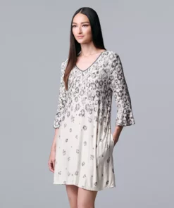 Women's Simply Vera Vera Wang 3/4 Sleeve Sleepshirt