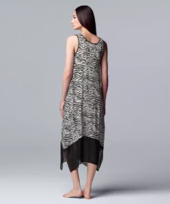 Women's Simply Vera Vera Wang Maxi Chemise with Chiffon Trim -Simply Vera Vera Wang Shop 5047908 ALT