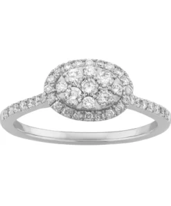 Simply Vera Vera Wang 14k White Gold 1/2 Carat T.W. Diamond Oval Cluster Engagement Ring