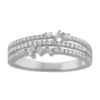 Simply Vera Vera Wang 14k White Gold 1/3 Carat T.W. Round & Baguette Cut Diamond 3 Row Fashion Ring -Simply Vera Vera Wang Shop 5115294