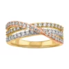 Simply Vera Vera Wang Tri-Tone 14k Gold 1/2 Carat T.W. Diamond Crossover Ring -Simply Vera Vera Wang Shop 5115303