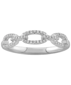 Simply Vera Vera Wang 14k White Gold 1/6 Carat T.W. Diamond Chain Link Ring