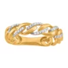 Simply Vera Vera Wang 14k Gold 1/10 Carat T.W. Diamond Cable Link Ring