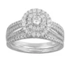 Simply Vera Vera Wang 14k White Gold 3/4 Carat T.W. Diamond Halo Cluster Engagement Ring Set