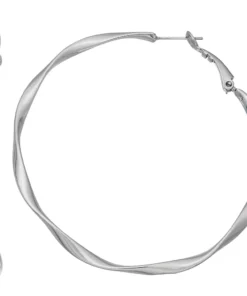 Simply Vera Vera Wang Jet Tone Wavy Hoop Earrings
