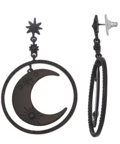 Simply Vera Vera Wang Moon & Star Orbital Drop Earrings -Simply Vera Vera Wang Shop 5211061 Jet Tone