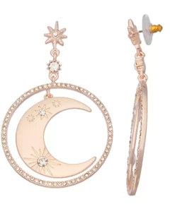 Simply Vera Vera Wang Moon & Star Orbital Drop Earrings -Simply Vera Vera Wang Shop 5211061 Rose Gold Tone