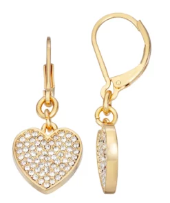 Simply Vera Vera Wang Gold Tone Pave Heart Drop Earrings