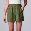 Petite Simply Vera Vera Wang High-Waist Soft Shorts -Simply Vera Vera Wang Shop 5237218 Olive Landis