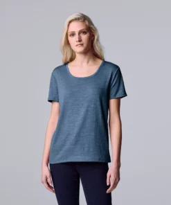 Women's Simply Vera Vera Wang Relaxed Fit Textured Tee -Simply Vera Vera Wang Shop 5239292 Moonbeam Blue