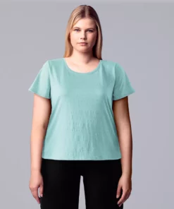 Plus Size Simply Vera Vera Wang Relaxed Scoopneck Tee -Simply Vera Vera Wang Shop 5256626 Falls Spray