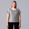 Plus Size Simply Vera Vera Wang Relaxed Scoopneck Tee -Simply Vera Vera Wang Shop 5256626 Heather Dovetail